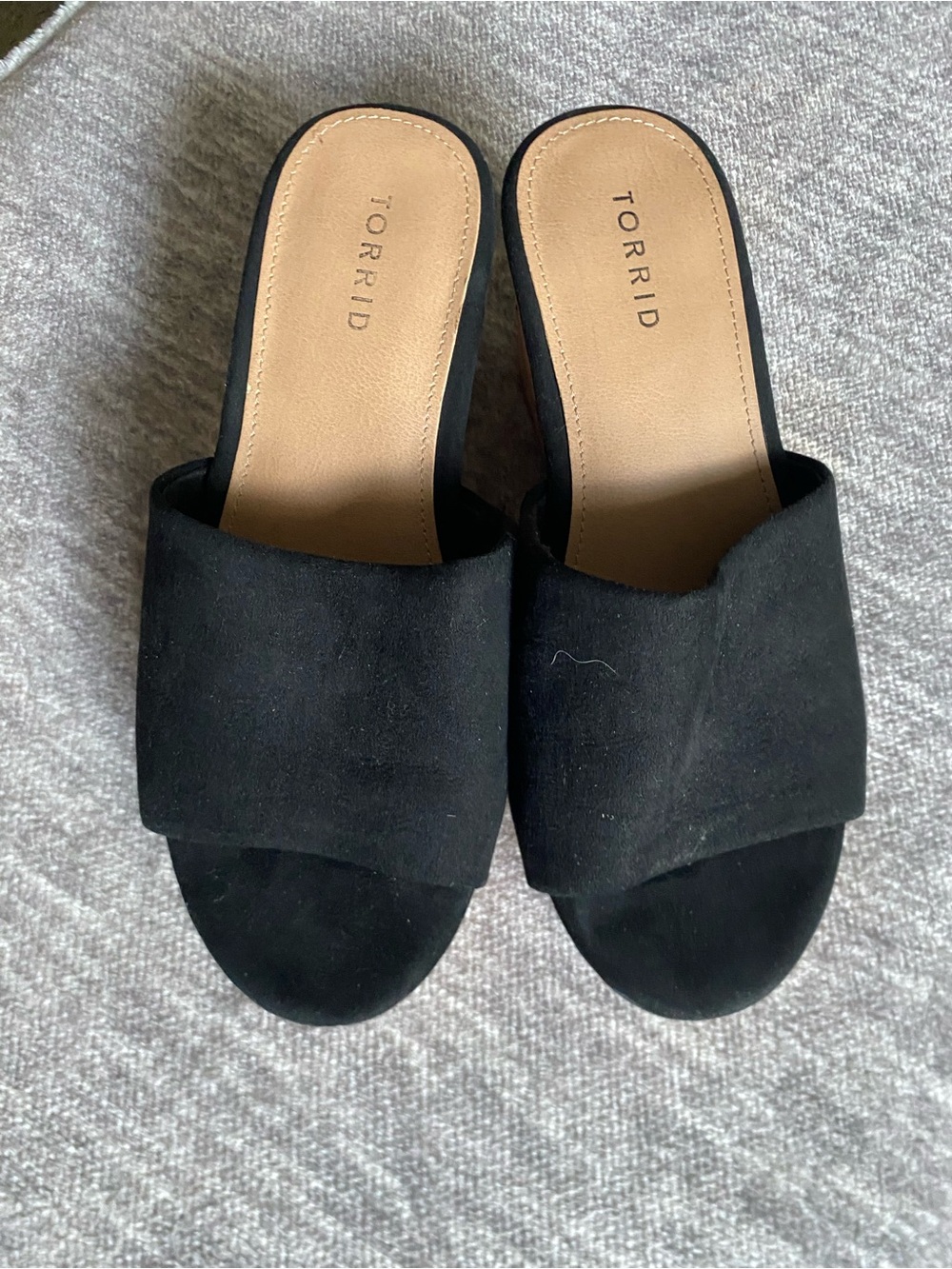 torrid Black Wide-Vamp Slide Mules